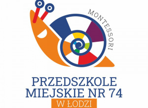 kolorowy ślimak z nazwą przedszkola/logo